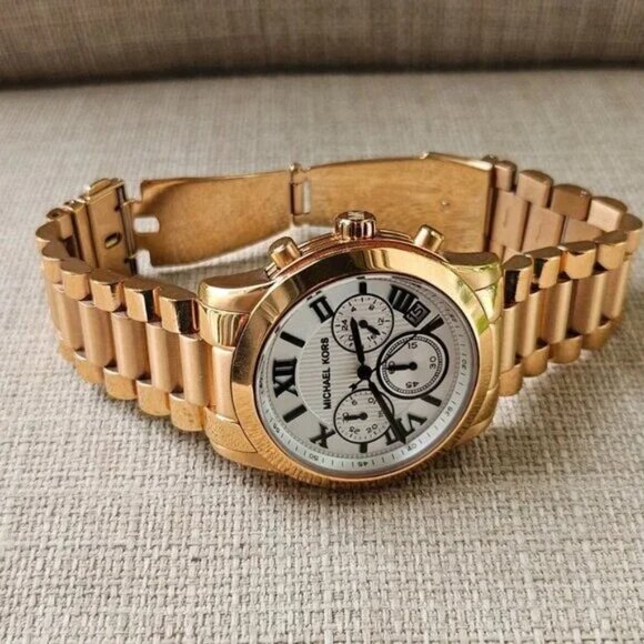 Michael Kors Girls Wristwatch Cooper Chronograph Rose Gold-Tone Date Calendar - Picture 5 of 15